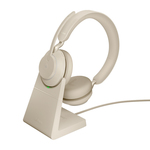 Jabra Evolve2 65 slušalke, USB/bluetooth/brezžične, bež/črna, 117dB/mW/26dB/mW/38dB/mW/84dB/mW, mikrofon