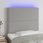 shumee LED posteljno vzglavje svetlo sivo 80x5x118/128 cm blago