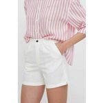 Kratke hlače North Sails ženske, bela barva, 074776 - bela. Kratke hlače iz kolekcije North Sails, izdelane iz gladke tkanine. Model iz izjemno udobne tkanine z visoko vsebnostjo bombaža.