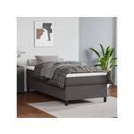 Vidaxl Box spring posteljni okvir siv 90x190 cm umetno usnje