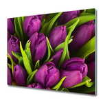 tulup.hu Steklena podloga za rezanje Vijolična tulipani 2x30x52cm