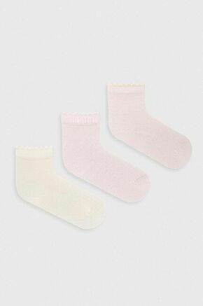 Nogavice za dojenčka United Colors of Benetton 3-pack roza barva - roza. Nogavice za dojenčka iz kolekcije United Colors of Benetton. Model izdelan iz mehke