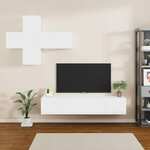 vidaXL Komplet TV omaric 7-delni bel inženirski les