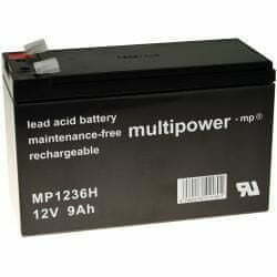 POWERY Svinčev Akumulator MP1236H kompatibilen z YUASA NP7-12L 12V 9Ah (nadomešča také 7