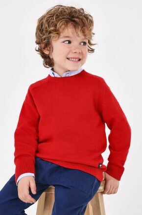 Otroški pulover s primesjo volne Mayoral rdeča barva - rdeča. Otroške Pulover iz kolekcije Mayoral. Model z okroglim izrezom