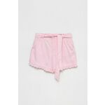 Otroške kratke hlače Guess roza barva, - roza. Otroško kratke hlače iz kolekcije Guess. Model izdelan iz enobarvnega materiala.