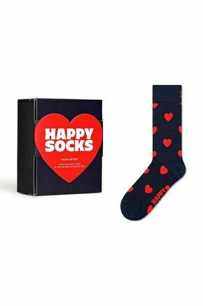 Nogavice Happy Socks Gift Box Heart mornarsko modra barva - mornarsko modra. Nogavice iz kolekcije Happy Socks. Model izdelan iz elastičnega