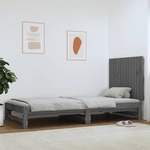 vidaXL Stensko posteljno vzglavje sivo 82,5x3x60 cm trdna borovina