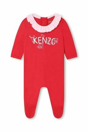 Pajac za dojenčka Kenzo Kids - rdeča. Pajac za dojenčka iz kolekcije Kenzo Kids. Model izdelan iz pletenine s potiskom.