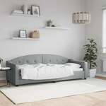 Greatstore Raztegljiva postelja svetlo siva 80x200 cm blago