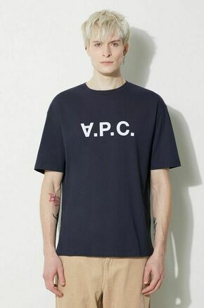Bombažna kratka majica A.P.C. T-Shirt River moška