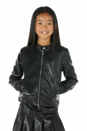 Otroška jakna Guess črna barva - črna. Otroški jakna iz kolekcije Guess. Nepodložen model