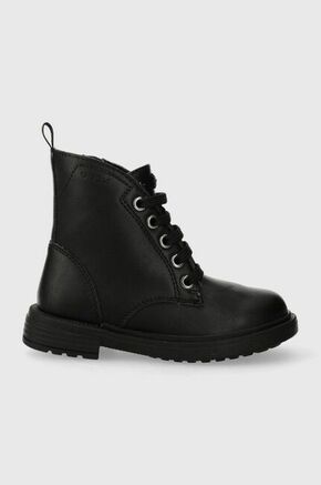 Zimska obutev Geox črna barva - črna. Zimski čevlji iz kolekcije Geox. Delno podloženi model izdelan iz ekološkega usnja. Model s prilagodljivim gumijastim podplatom