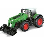 Bburago 10 cm kmetijski traktor s čelnim nakladalnikom - Fendt 1050 Vario + grabilec