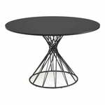 Črna okrogla jedilna miza s črno mizno ploščo ø 120 cm Niut – Kave Home