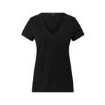 Bombažna kratka majica AllSaints črna barva - črna. Vrhunski model iz kolekcije AllSaints. Model izdelan iz tanke, rahlo elastične pletenine.