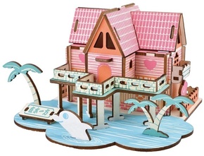 Woodcraft Lesena 3D sestavljanka Poletna hiša