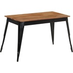 VIDAXL Jedilna miza iz trdnega akacijevega lesa in jekla 120x60x76 cm