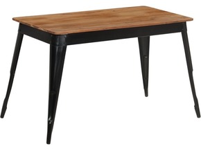 VIDAXL Jedilna miza iz trdnega akacijevega lesa in jekla 120x60x76 cm