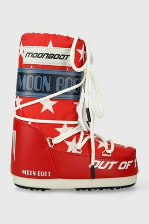 Otroške snežke Moon Boot 14028600 MB ICON RETROBIKER rdeča barva - rdeča. Otroške snežke iz kolekcije Moon Boot. Podloženi model izdelan iz kombinacije ekološkega usnja in tekstilnega materiala. Model s tekstilno notranjostjo