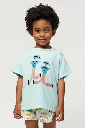 Otroška bombažna kratka majica Bobo Choses - modra. Otroške kratka majica iz kolekcije Bobo Choses