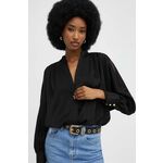 Majica Answear Lab ženska, črna barva - črna. Bluza iz kolekcije Answear Lab, izdelana iz enobarvne tkanine. Kolekcija je na voljo izključno na Answear.si.