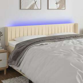 VidaXL LED posteljno vzglavje krem 203x16x78/88 cm blago