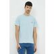 Bombažna kratka majica Bomboogie moški - modra. Kratka majica iz kolekcije Bomboogie, izdelana iz enobarvne pletenine. Model iz zračne bombažne tkanine.