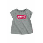 Otroški t-shirt Levi's siva barva - siva. Otroški T-shirt iz kolekcije Levi's. Model izdelan iz pletenine s potiskom.