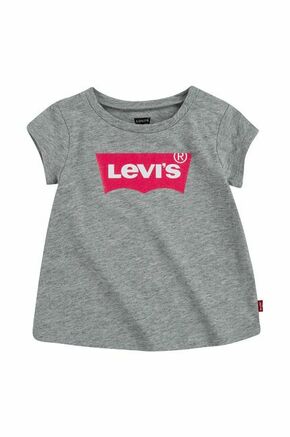 Otroški t-shirt Levi's siva barva - siva. Otroški T-shirt iz kolekcije Levi's. Model izdelan iz pletenine s potiskom.