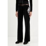 Juicy Couture Velur spodnji del trenirke Juicy Couture Wrap You Up črna JCNBJ126452