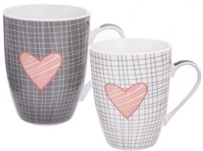 Orion Pink Heart porcelanasta skodelica