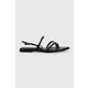 Usnjeni sandali HUGO Ellye ženski, črna barva, 50517495 - črna. Sandali iz kolekcije HUGO. Model je izdelan iz naravnega usnja. Model z mehkim, oblikovanim vložkom zagotavlja udobje.