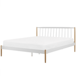Beliani Kovinska postelja 180 x 200 cm bela MAURS