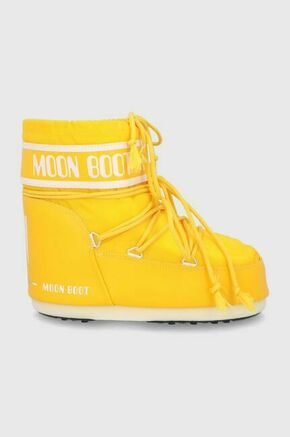 Snežke Moon Boot rumena barva - rumena. Snežke iz kolekcije Moon Boot. Model izdelan iz kombinacije tekstilnega materiala in ekološkega usnja.