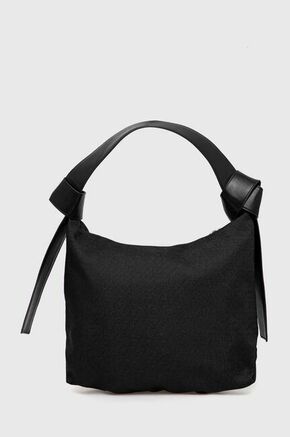 Torbica Calvin Klein črna barva - črna. Srednje velika torbica iz kolekcije Calvin Klein. na zapenjanje model izdelan iz tekstilnega materiala.