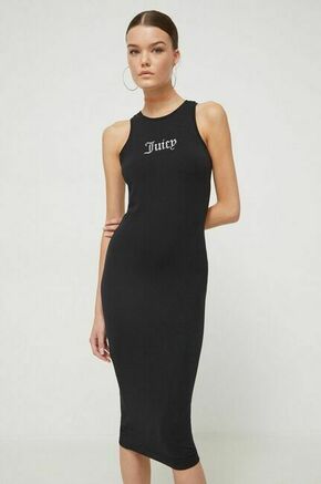 Obleka Juicy Couture črna barva - črna. Obleka iz kolekcije Juicy Couture. Model izdelan iz elastičnega materiala