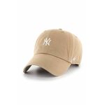 47brand kapa New York Yankees - bež. Baseball kapa iz kolekcije 47brand. Model izdelan iz gladek material z vložki.