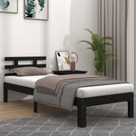shumee Okvir za posteljo, črna barva, masivni les, 100 x 200 cm
