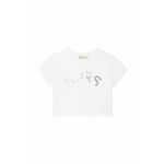Otroška bombažna kratka majica Michael Kors bela barva - bela. Kratka majica iz kolekcije Michael Kors. Model izdelan iz pletenine s potiskom.