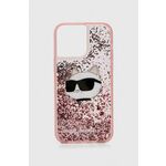 Karl Lagerfeld iphone 14 pro max 6,7" roza/pink hardcase glitter choupette head