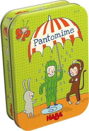 Haba Mini igra za otroke Charades Pantomima v kovinski škatli