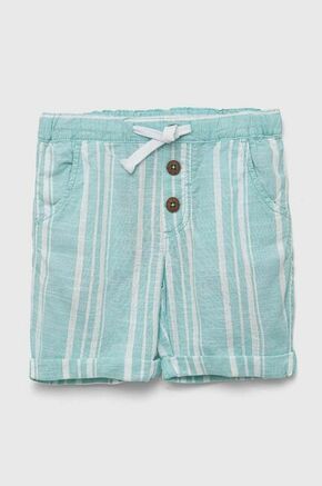 Otroške bombažne kratke hlače United Colors of Benetton turkizna barva - turkizna. Otroški kratke hlače iz kolekcije United Colors of Benetton. Model izdelan iz vzorčaste tkanine. Model iz izjemno udobne bombažne tkanine.