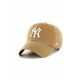 Bombažna bejzbolska kapa 47brand MLB New York Yankees bež barva - bež. Kapa s šiltom iz kolekcije 47brand. Model izdelan iz tkanine z nalepko.