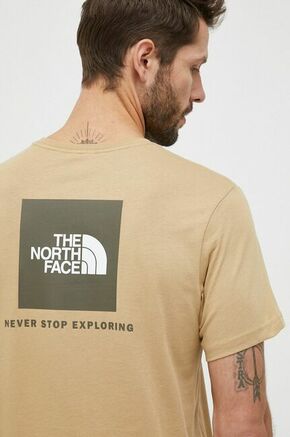 Bombažna kratka majica The North Face bež barva - bež. Lahkotna majica iz kolekcije The North Face