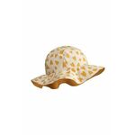 Dvostranski otroški klobuk Liewood Amelia Reversible Sun Hat rumena barva - rumena. Otroške klobuk iz kolekcije Liewood. Model s širokim robom, izdelan iz enobarvnega in vzorčastega materiala.