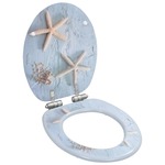 Deska za WC školjko počasno zapiranje MDF dizajn morske zvezde