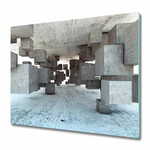tulup.si Steklena podloga za rezanje Kocke v beton 60x52 cm