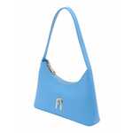 Usnjena torbica Furla - modra. Majhna torbica iz kolekcije Furla. Model na zapenjanje, izdelan iz naravnega usnja.