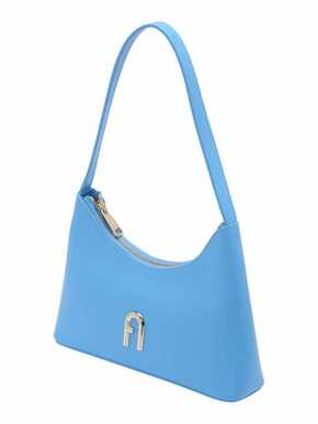 Usnjena torbica Furla - modra. Majhna torbica iz kolekcije Furla. Model na zapenjanje